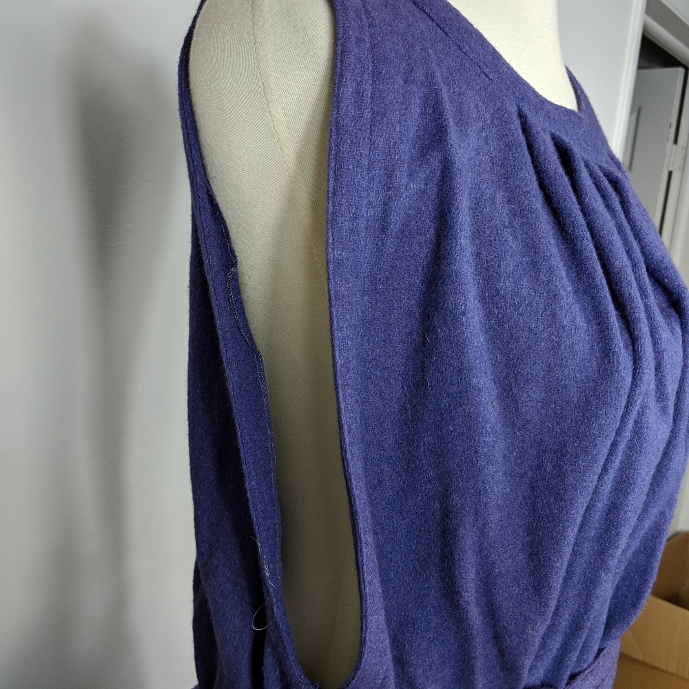 Gudule Paris Vintage Sleeveless Belted Dress Wool - Picture 3 of 8